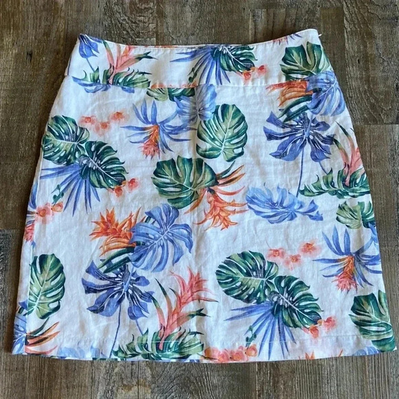 Tommy Bahama | Linen Tropical Print Skirt - Picture 2 of 6